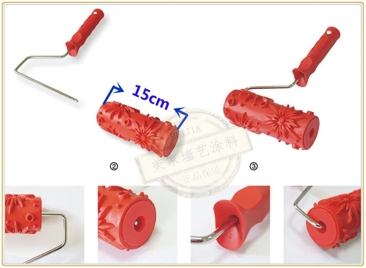 " резиновый Деревянный Цветочный узор DIY краска ролик рукав декоративная текстура ролик с ручкой