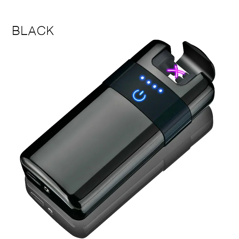 

Touch Screen Switch Power Display Double Arc Electric Plasma Pulse Lighters Inductive charging Wireless Metal Windproof Lighter
