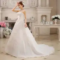 Fansmile 安いヴィンテージのレースロング列車のウェディングドレス 2019 ブライダルガウン Vestidos プラスサイズブライダルドレス送料無料 FSM-117T