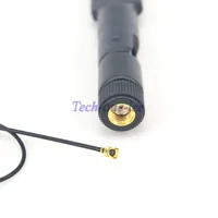 הלהקה כפול אנטנה wifi 2.4Ghz / 5.8GHz Omni הלהקה כפול 5dbi אוויר RP SMA זכר אנטנה + מיני 1.13 PCI U.FL כדי RP SMA נקבה WiFi צמה בכבלים 17cm (5)