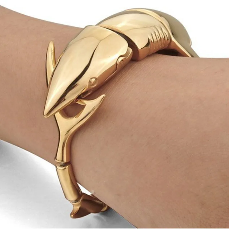Prix pour Marque Or-couleur Bracelet, exagérée Requin Bracelet, Acier inoxydable Hommes de Bijoux En Gros, livraison Gratuite Prix pour Marque Or-couleur Bracelet, exagérée Requin Bracelet, Acier inoxydable Hommes de Bijoux En Gros, livraison Gratuite