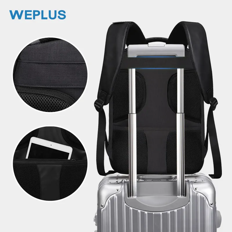 Кожаный рюкзак WEPLUS для ноутбука дорожная сумка с защитой от кражи школьный ранец
