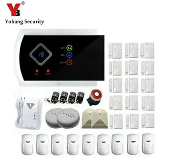 

YobangSecurity Wireless 433MHZ GSM SMS Home Burglar Security Alarm System Detector Sensor Kit Smoke Gas Detector Pir Door Sensor