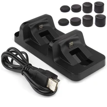 Двойная зарядная док-станция Подставка зарядное устройство+ усиленная силиконовая ручка Крышка для sony playstation 4 PS4 Pro PS4 тонкий контроллер