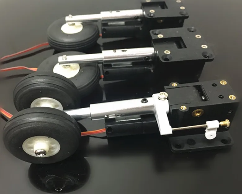 Металлический Электрический вытягивающий посадочный механизм амортизированный с двойным колесом носа для DIY RC самолет игрушечный самолет модель - Цвет: Full set