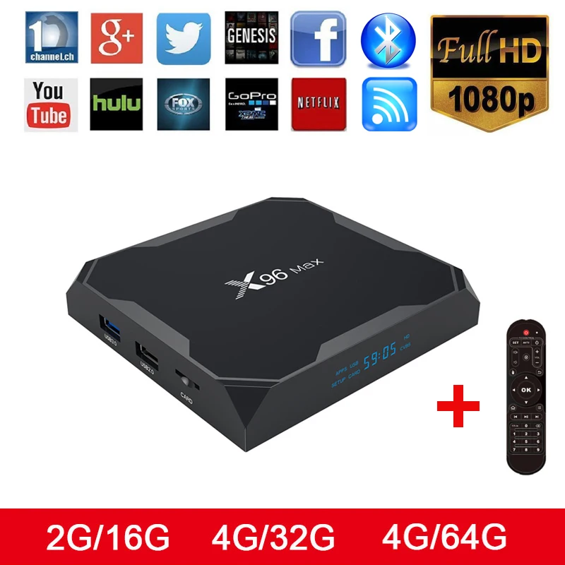 X96 MAX 4K full HD Smart TV Box Android 8.1 Amlogic S905X2 Quad Core 2.4G&5.8G Wifi Bluetooth Media Player Set Top Box X96 MAX 4K full HD Smart TV Box Android 8.1 Amlogic S905X2 Quad Core 2.4G&5.8G Wifi Bluetooth Media Player Set Top Box