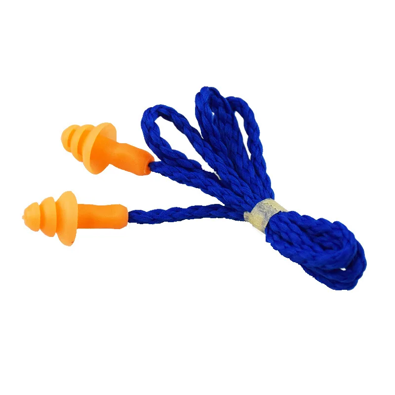

30-200 Pairs Soft Silicone Corded Ear Plugs ears Protector Reusable Hearing Protection Noise Reduction Earplugs Earmuff