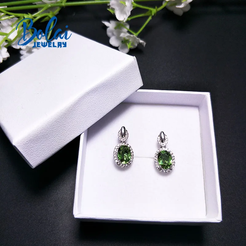 Bolaijewelry, Zultanite застежка серьги 925 серебро, созданные изменение цвета драгоценных камней ювелирные украшения для женщин подарок