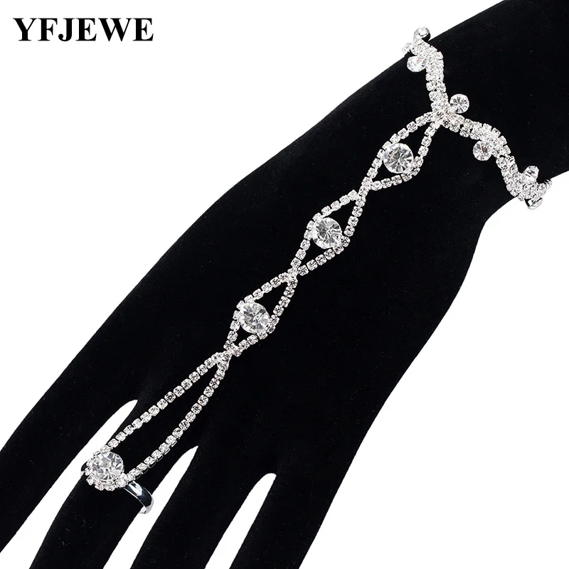 

YFJEWE Silver Color Chain Link Bracelet For Women Ladies Shining Crystal Bracelet Jewelry Pulseras Mujer Moda B194
