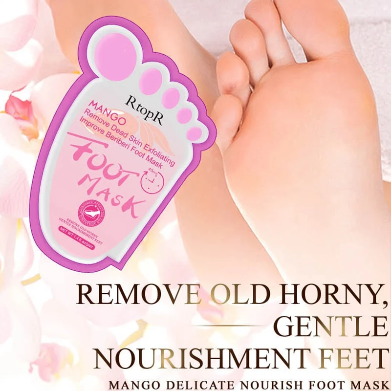 Rtopr 1 сумка Mango Foot коллагеновая маска мертвого отбеливание увлажняющий, отшелушивающий обновления педикюр удалить омертвевшие чешуйки кожи каблук пилинг стопы Ca