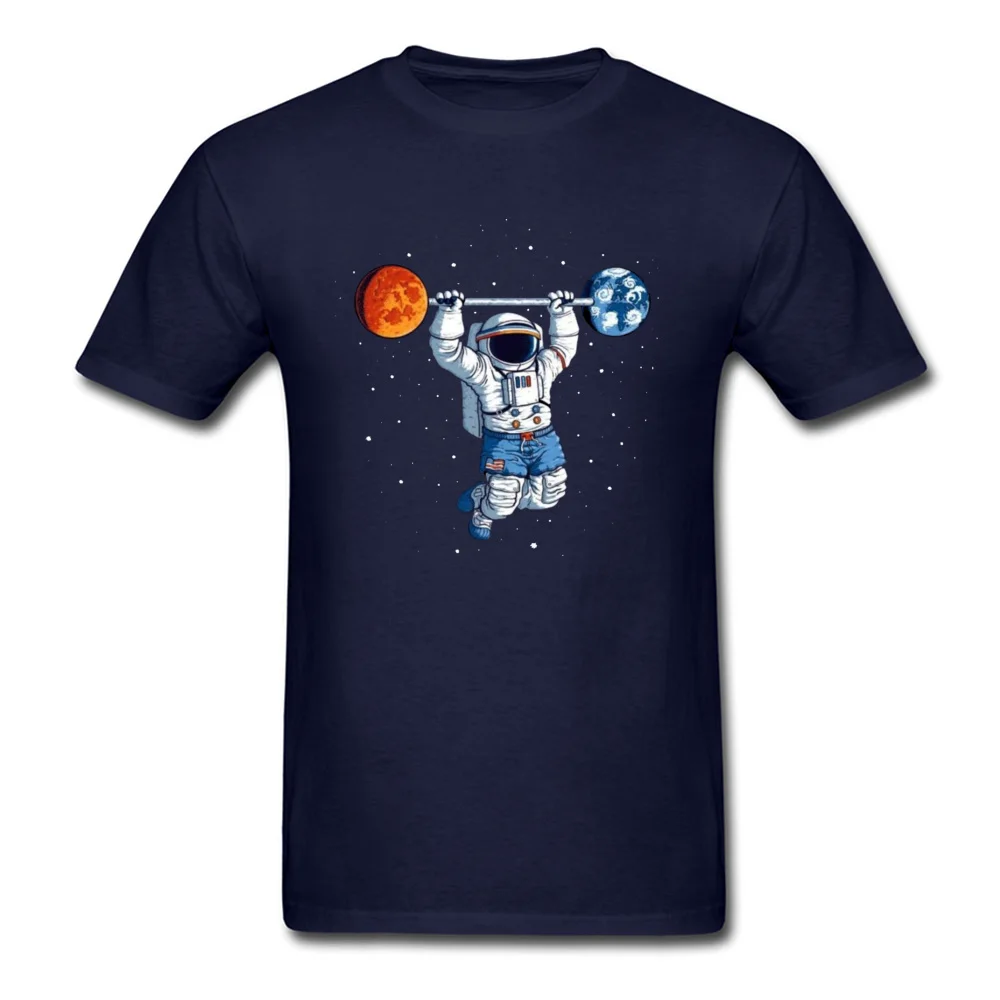 Spaceman-Weight-Lift190617 Oversized Men T-Shirt Crewneck Short Sleeve Pure Cotton Tops Shirt Family Tops T Shirt Spaceman-Weight-Lift190617 navy