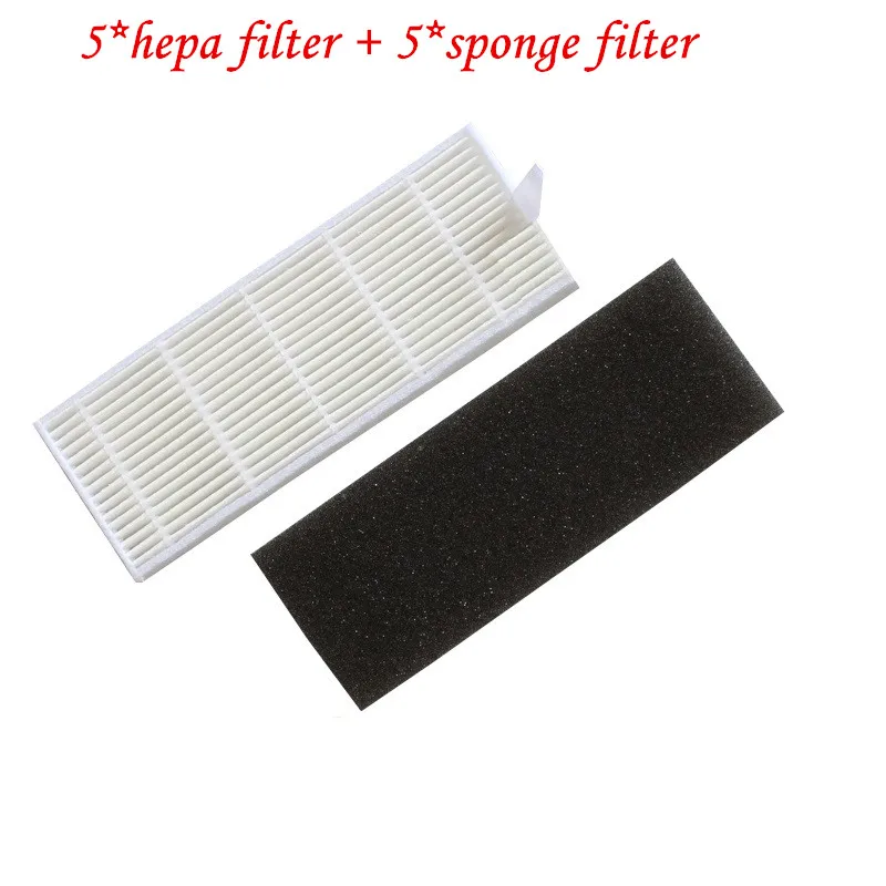 

10pcs/lot Vacuum Cleaning Filter Dust Filter 5x HEPA Filter + 5x Sponge Filters for Ilife A6 A4 A4s A8 X620 X623 X430 X431 Etc