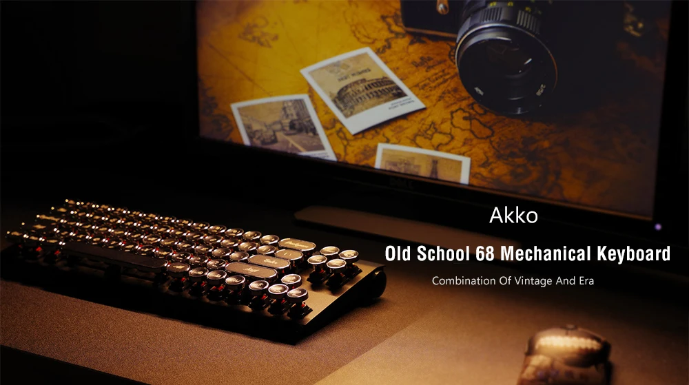 Оригинальная AKKO Старая школа 68 Ретро игровая механическая клавиатура Вишневый переключатель USB Проводная компьютерная мышь геймер