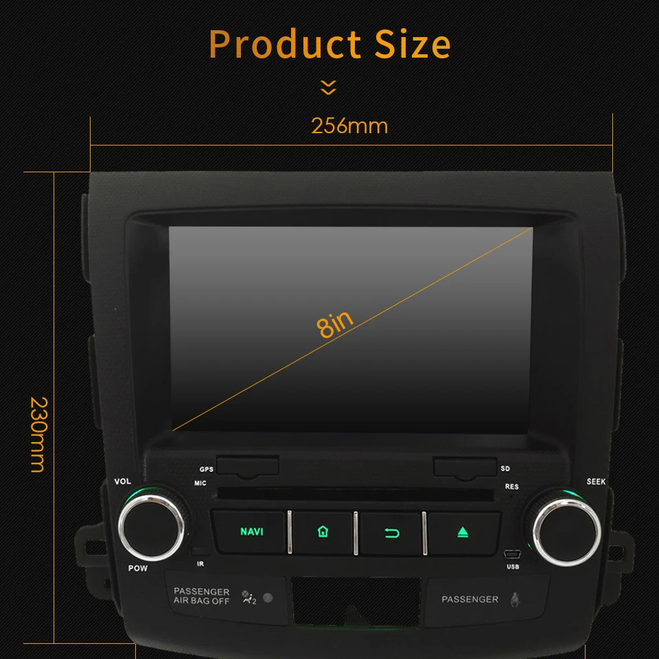 Top KLYDE 8" Octa Core 4GB RAM Android 8.0 7.1 BT Car DVD Player Radio For Mitsubishi Outlander 2006 2007 2008 2009 2010 2011 2012 5