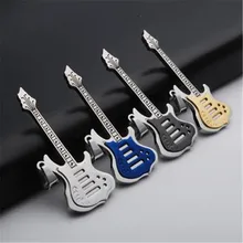black men stainless steel guitar pendant necklace charms gold silver sweater necklaces pendants women choker fashion jewelry