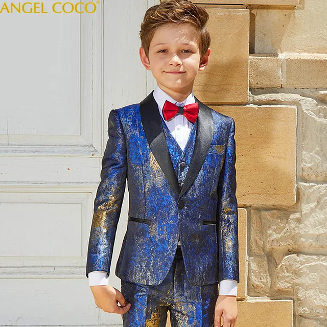 Hot Stamping Process Catwalk Children Suit Blazer Boys Suits For