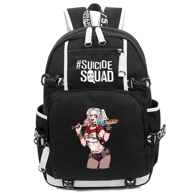 New Suicide Squad Harley Quinn Backpack Canvas School Laptop Students