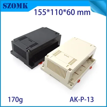 

10 pieces plastic din rail enclosures box for electronic project din rail housing case din rail connectors 155x110x60mm szomk