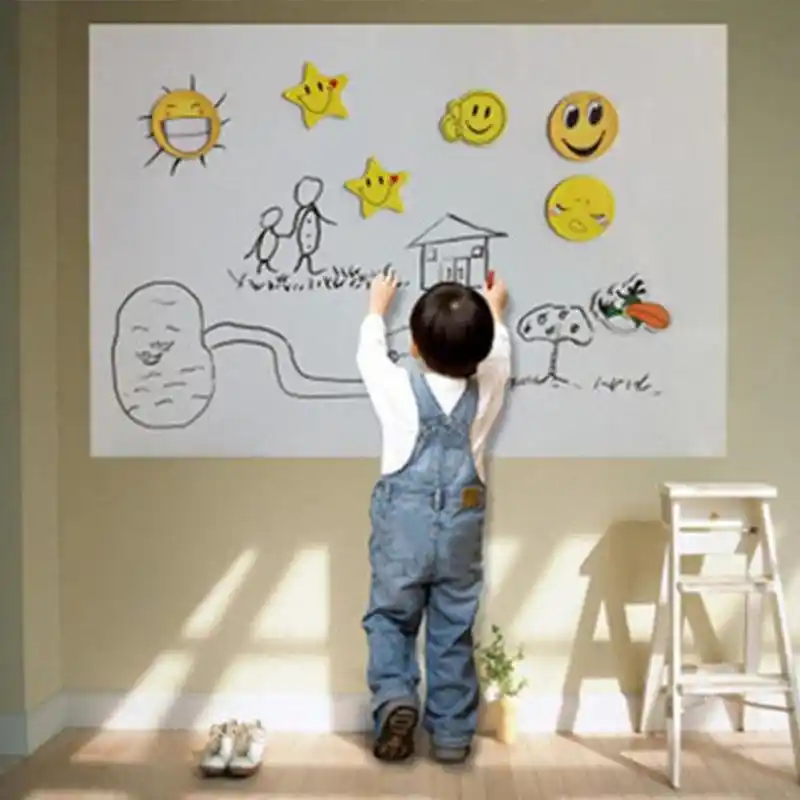 Removable Whiteboard Wall Sticker Kids Bedroom Drawing Pvc Erasable White Board Stickers 45x100cm