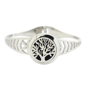 

(Free with 5pcs Felt Pads) 316l stainless steel 25mm twist-open aromatherapy perfume locket bangles