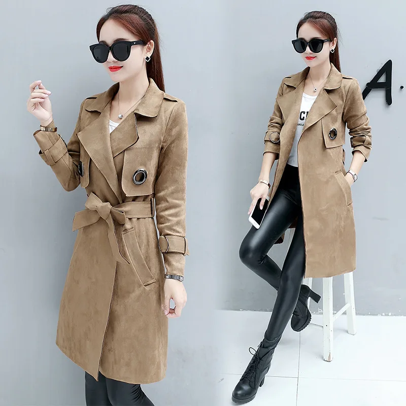 Mince Couleur 2 Coupe Pure D'hiver Sauvage 4 Femmes De Laçage Al79283 Daim 3 Automne Mode 2017 Longue Tempérament Nouvelle Et 1 5 vent Section qwxOw1Pf