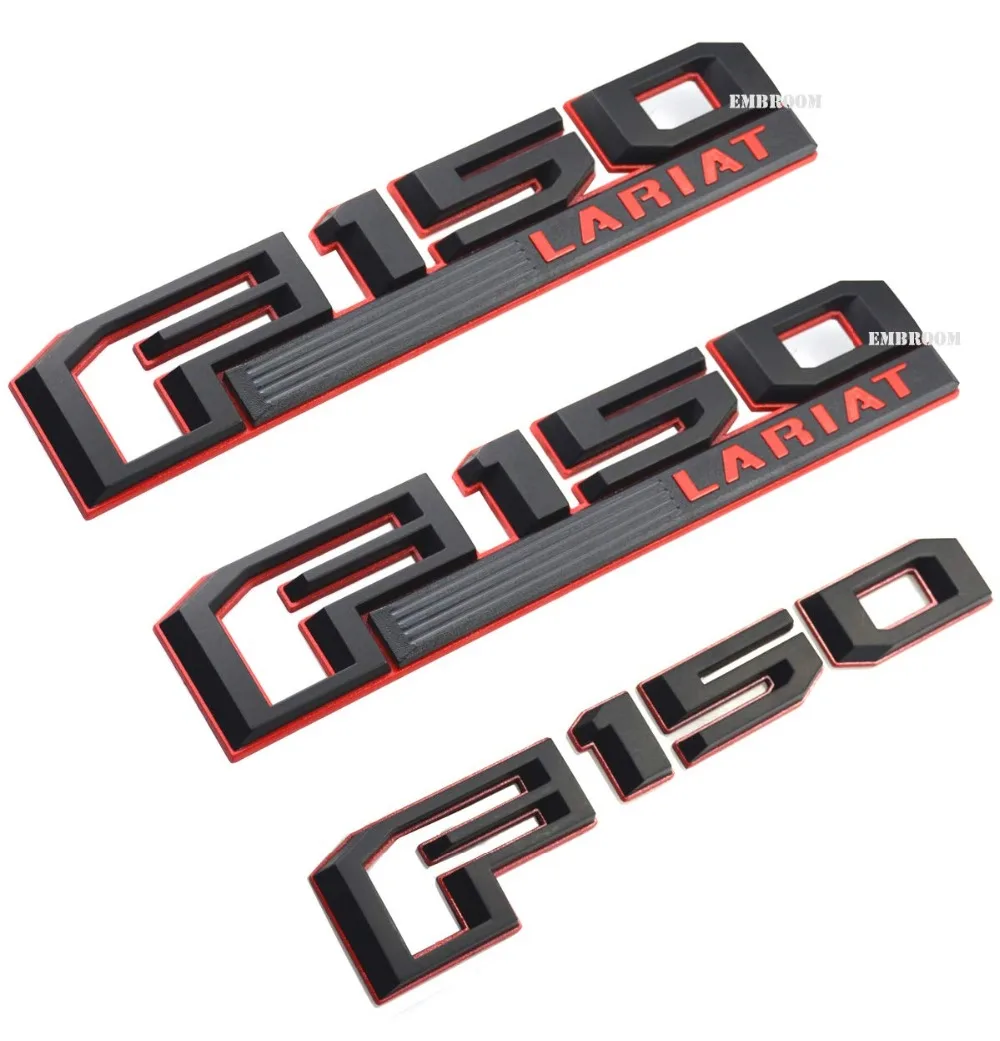 3Pcs F150 LARIAT Emblems, Fender Tailgate Sticker Decal Badge 3D Nameplate Set Replacement For Ford F-150 Genuine Parts 3Pcs F150 LARIAT Emblems, Fender Tailgate Sticker Decal Badge 3D Nameplate Set Replacement For Ford F-150 Genuine Parts