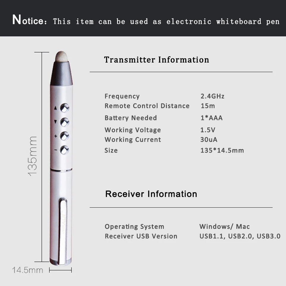 PPT презентатор с питанием от батареи Презентация Флип-ручка интерактивная доска ручка пульт дистанционного управления Презентация кликер RF 2,4 ГГц