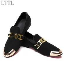 LTTL Fashion Metal Toe Men Casual Shoes Breathable Comfort Flat Bridegroom Wedding Shoes Red Black Suede Mens Shoes Sales