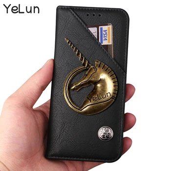 

YeLun Luxury Retro Flip Case For Homtom S7 Case 5.5" Cover PU Leather Metal Unicorn Wallet Cover For Homtom S7 Case phone Coque