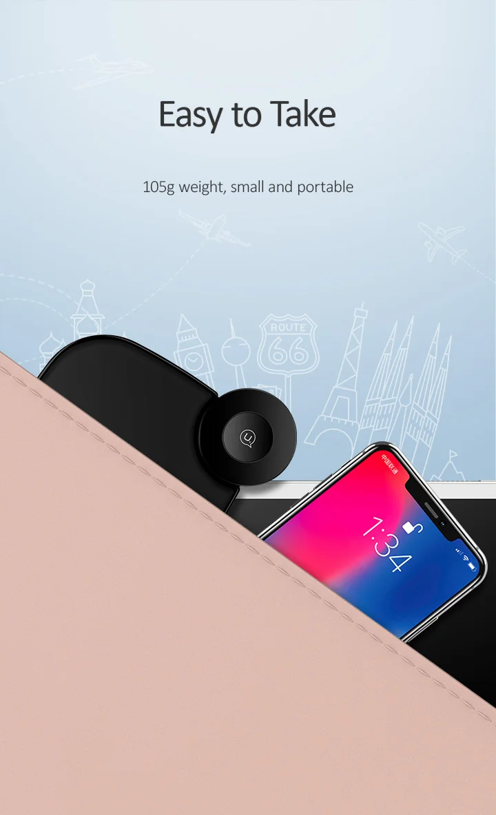 QI Wireless Charger for Apple Watch 4 3 2 1,USAMS Wireless Portable External Battery for iPhone X Samsung Xiaomi charger adapter