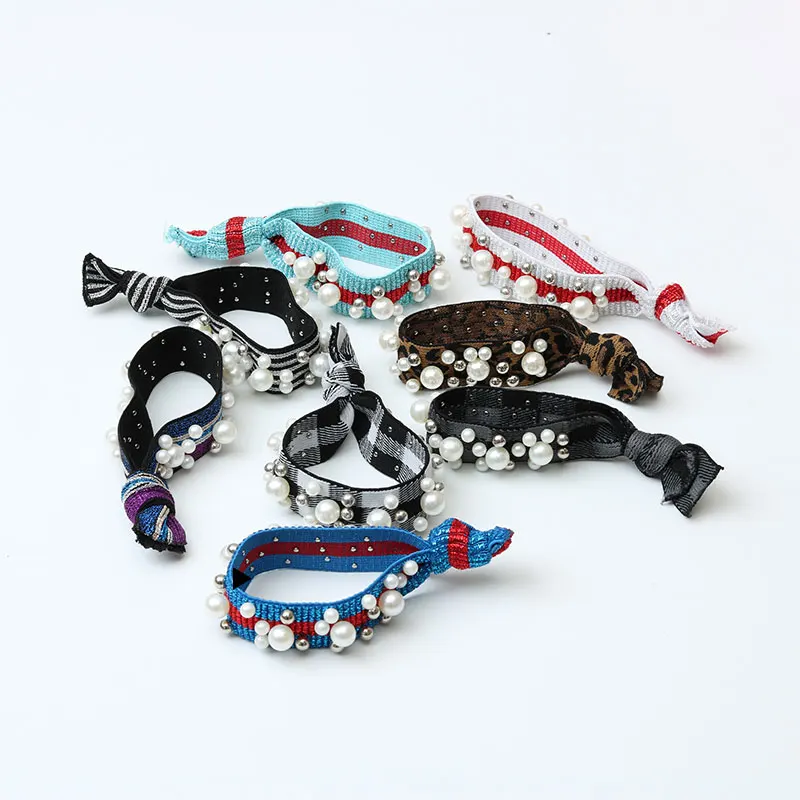

Pearl head rope tie hair female rubber band small fresh and simple personality hair circle net red leopard hair rope hair band