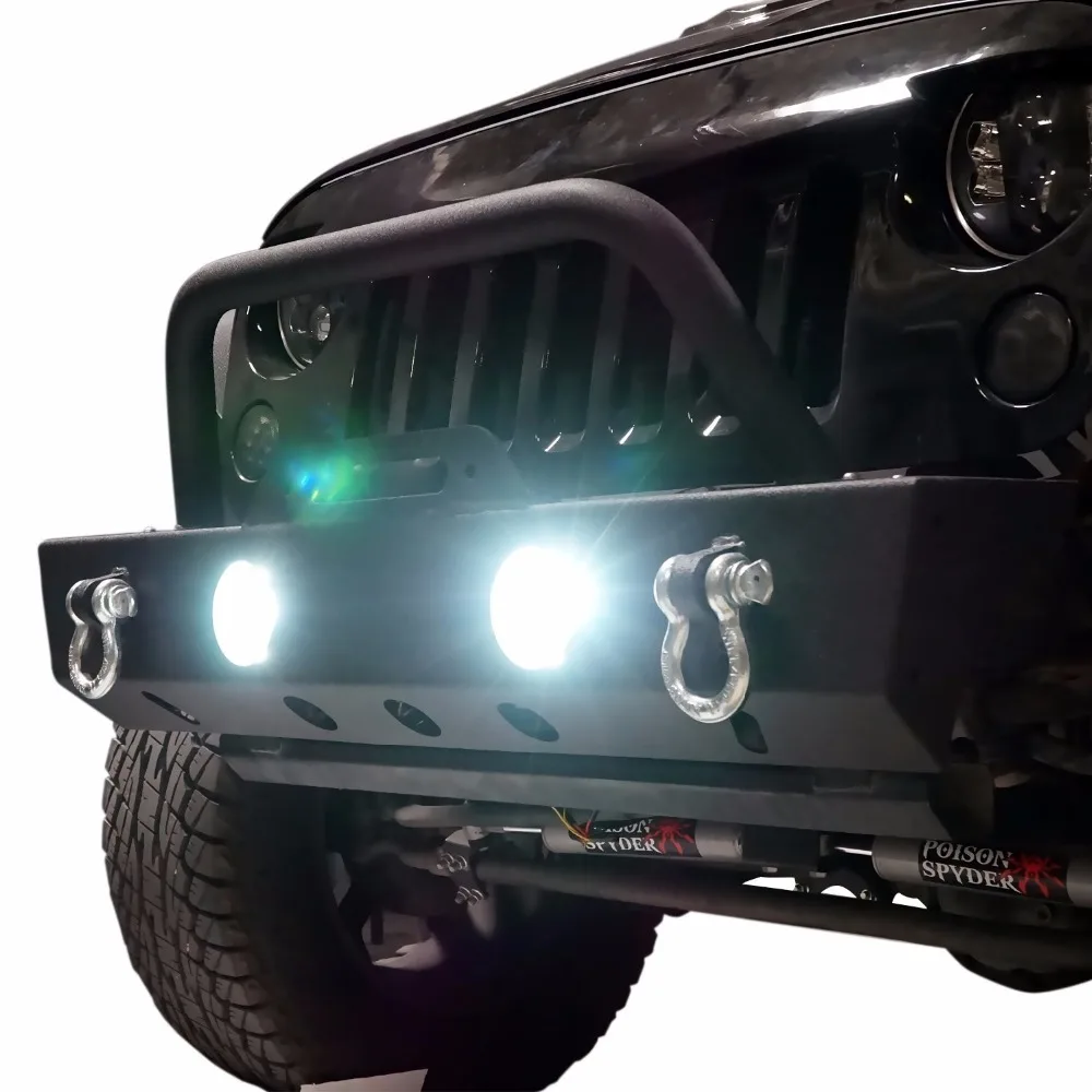 Точка 2X 4 дюймовый светодиодный Белый Halo Противотуманные фары для Jeep Wrangler JK Dodge