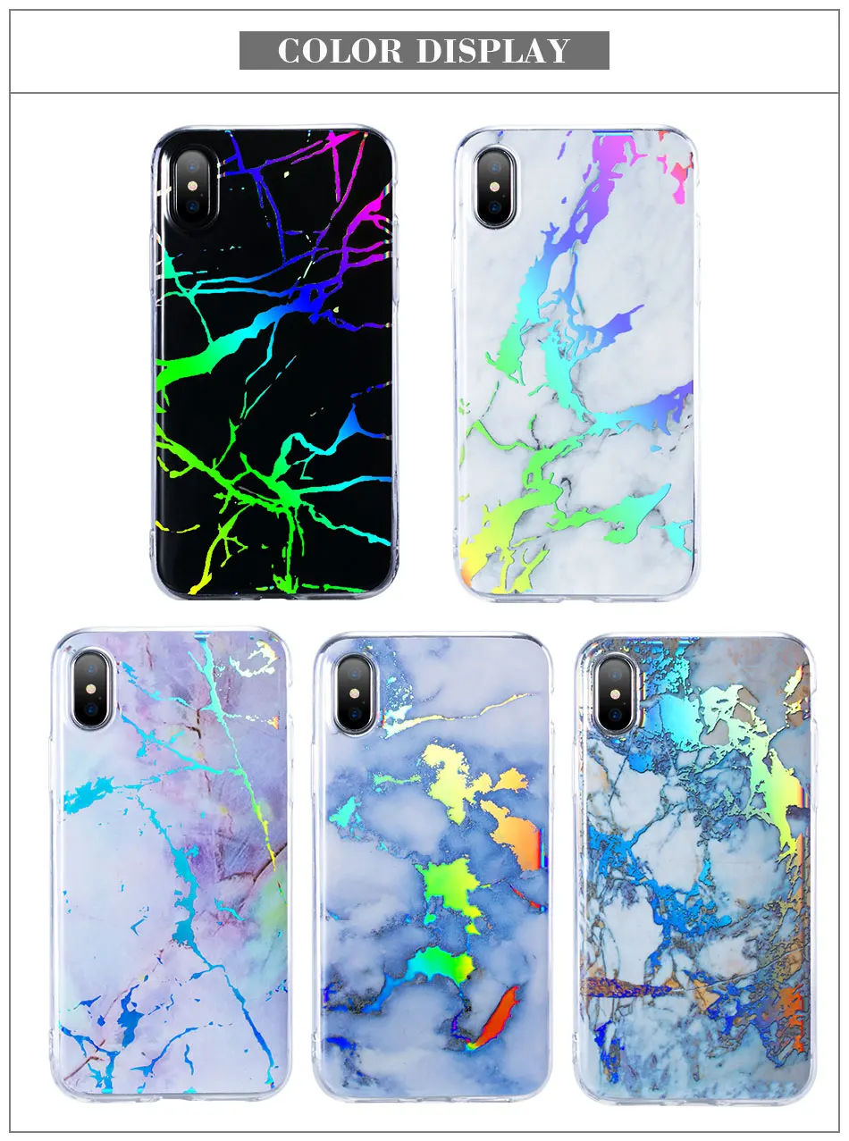 Colorful Plating Soft Phone Case For iPhone 7 8 Plus X 10 Silicone Marble Case For iPhone 6 6S Plus 5 5S SE Cover Marble Grain (7)