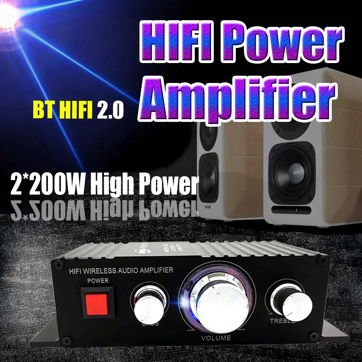 

2019 Latest Nobsound Mini bluetooth HiFi Power Amplifier Stereo Power Amp 200W+200W Black for Car Home
