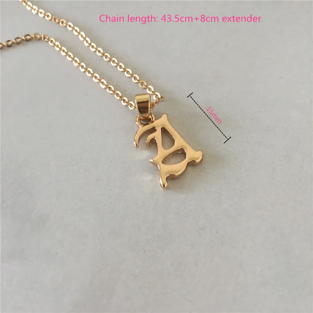 

CHIC WOMEN NECKLACE GOLD COLOR PLATING GOTHIC LETTER PENDANT NECKLACE