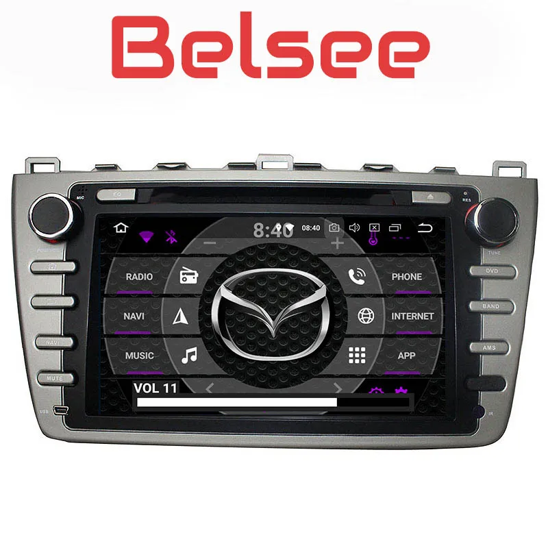 Belsee для Mazda 6 2008 2009 2010 2011 2012 Android 8,0 Автомагнитола головное устройство gps навигация стерео автомобильный мультимедийный плеер 8 ядер