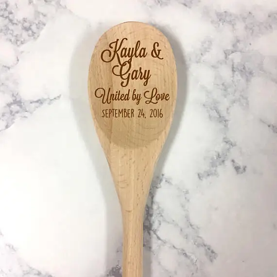 personalized engraved bridal shower Wedding Wooden kitchen chilli