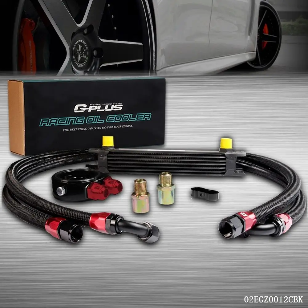 

UK Shipping 7 Row AN-10AN Universal Engine Transmission Oil Cooler+Filter Relocation Kit