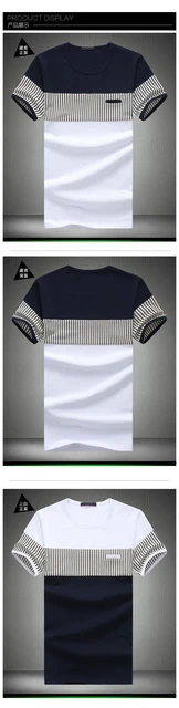 2019 Summer Fashion Mens T Shirt Casual Patchwork Short Sleeve Men T-Shirt Mens Clothing Casual Slim Fit Hip-Hop Top Tees 5XL -