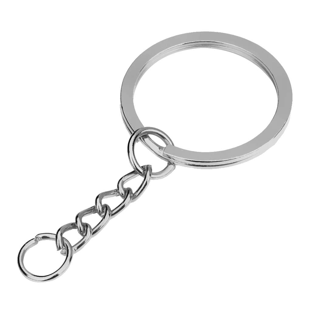 20pcs DIA 1.1inch/28mm Metal Split Key Ring with Chain Key Ring Keychain Ring Parts for DIY Crafts (Platinum, Gold)