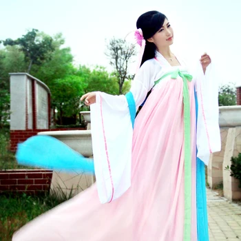 

Fairy costume Hanfu clothing Tang Dynasty princess cosplay pink ancient lady wide sleeves costumes Chinese classical dance