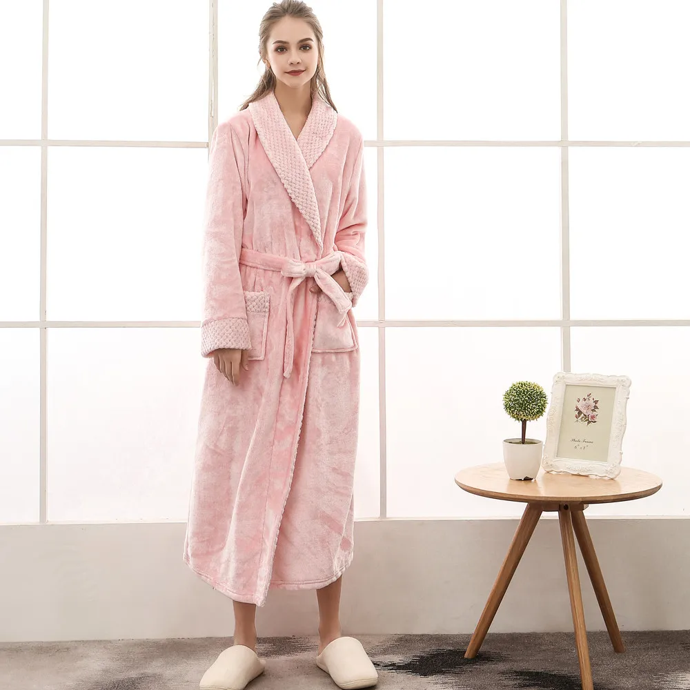 Drop Shipping Plus Size Female Bathrobes Women's Winter Lengthened