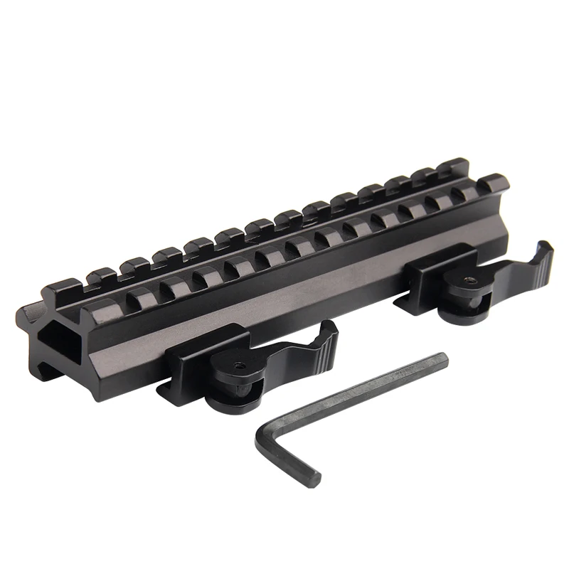 Airsoft Long Quick Detachable Double Rail Angle Weaver Picatinny Mount Integral QD Lever Lock System 13 Slots For Hunting RL1-0012-3