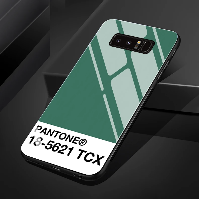 Новые Pantone для samsung S8 S8plus S9 S9plus note8 note9 S10 S10plus Цвет закаленное стекло чехол для телефона - Цвет: 17