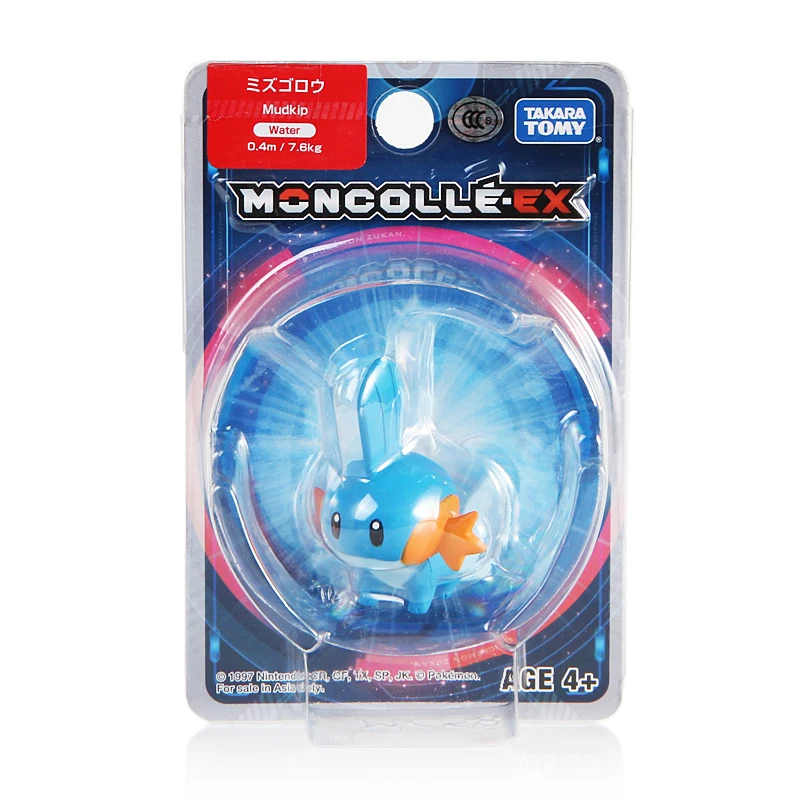 Takara Tomy Pokemon Moncolle-EX Sun Moon 4 см мини-игрушка Коллекция фигурка Mudkip Новинка в коробке