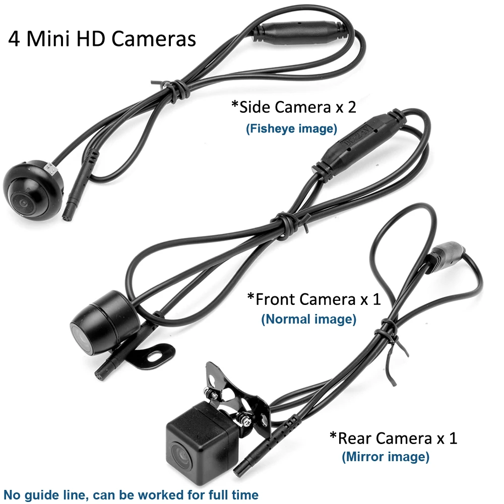 Podofo 4 CH 1080P Full HD Автомобильная камера DVR 360 объемный вид с птичьим видом панорама