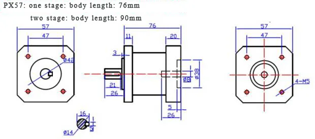 Соотношение 1:36 редукторы ступеней 2 планетарные редукторы для nema 23 шаговые редукторы скорости двигателя