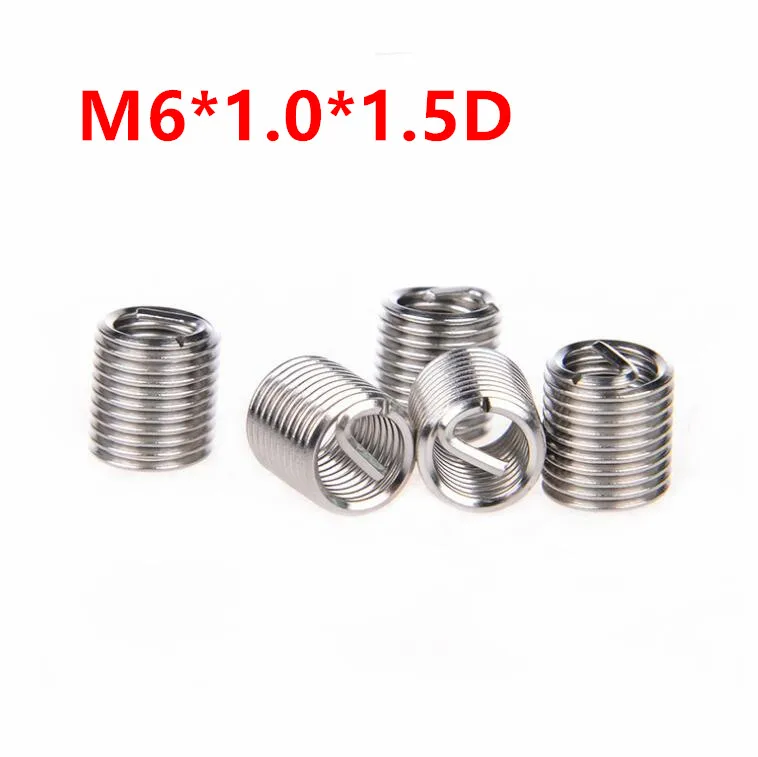 100 шт. M6 * 1 0 1.5D проволочная резьба m6x1.5d Втулка с винтом М6 винтовая втулка проволока резьбовые вставки для