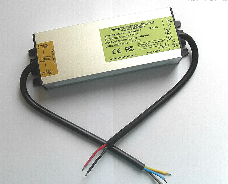 

12V 60W 5A OutDoor LED Waterproof Light Electronic Transformer Power Supply Driver !