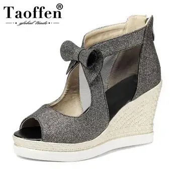 

Taoffen Size 34-43 Women Platform Bowtie Women Sandals Peep Toe Fashion High Heels Woman Sandals Sexy Summer Footwears